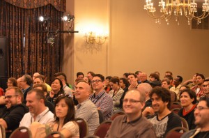 The engaged and attentive audience for the Town Hall event included both those attending the COLLIDER conference, seen here, as well as many more who watched the live online video stream.